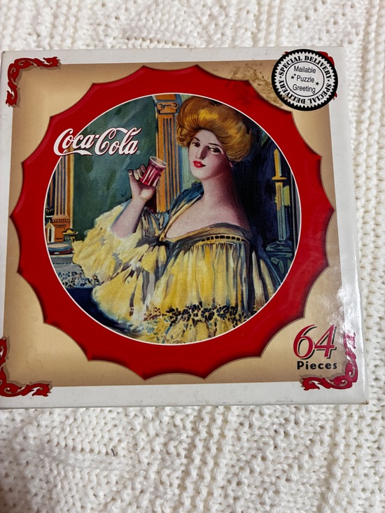Coca Cola Other - Coca Cola Vintage Lady Puzzle Bottle Cap Shaped 64 pieces